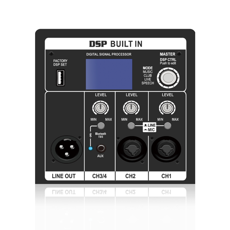 DSP1801：基于 ADAU1701 的 4 通道输入和混音 DSP 功能模块