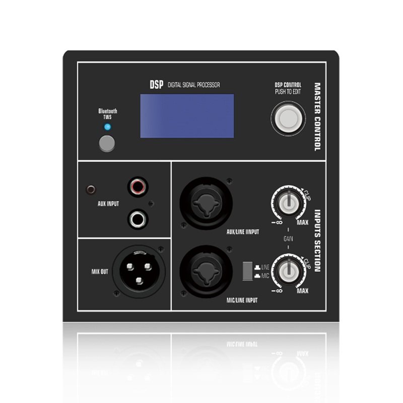 DSP1901：立体声RCA输入，带单旋钮DSP控制 基于ADAU1701的DSP功能模块
