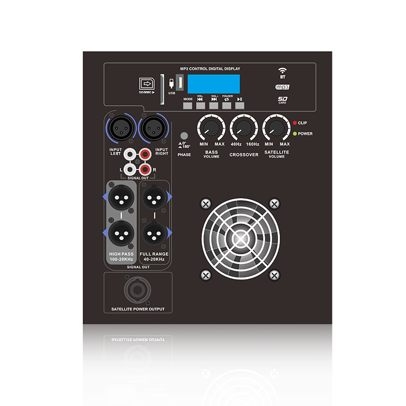 PL28SUB-5-1.1：全频或高通输出模式1.1声道电源输出线阵音箱功能模块